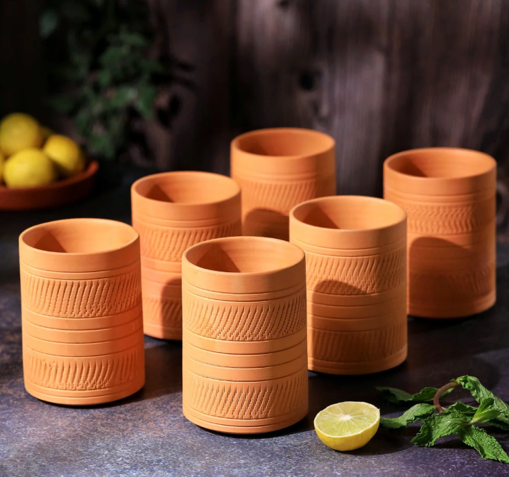 Terracotta   Kohinoor   Jumbo   Glass   |   Handmade   Clay   Water   Glass