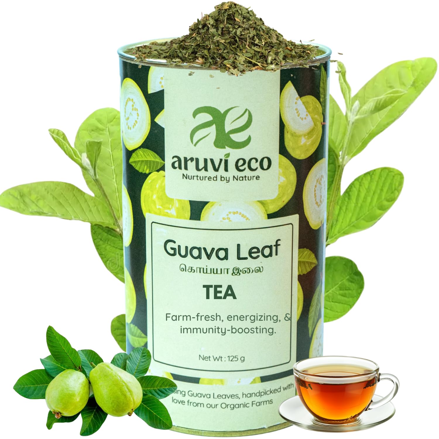Aruvi Eco Guava Leaf Tea For Relaxation, Better Sleep & Strong Immunity (125g)