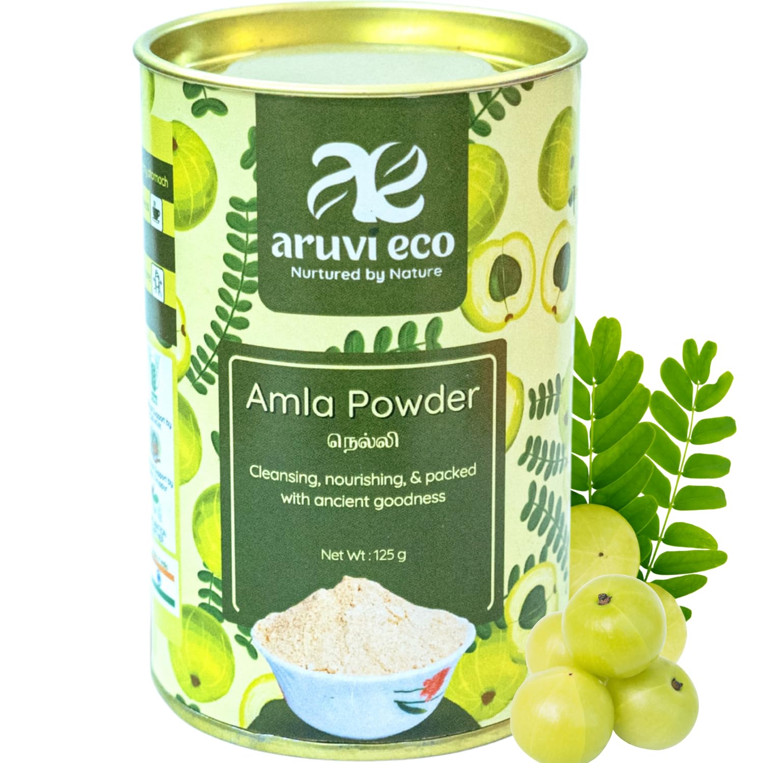 Aruvi Eco Pure Organic Amla Powder Ready Mix | For Hair Growth, Skin & Hair Repair (125g)