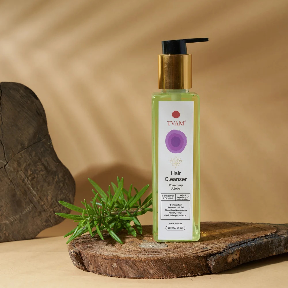 Tvam Naturally Yours, Rosemary & Jojoba Hair Cleanser with Eucalyptus and Tea Tree | For Normal & Oily Hair – 200ml