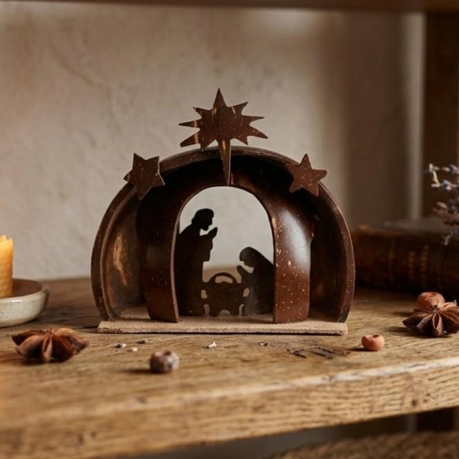 Kottravai Handmade Coconut Shell Nativity Set – Eco-Friendly Christmas Decor